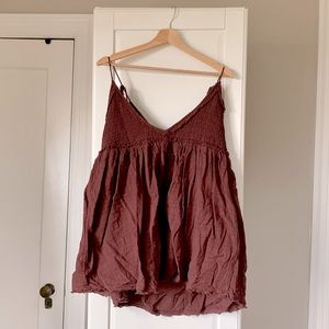 NEW Free People Oversized Chocolate Brown Mini Dress / Tunic XS